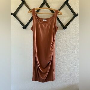 Brown Rust sleeveless Maternity Dress